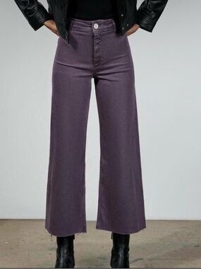 Zara High waist purple wide leg jeans